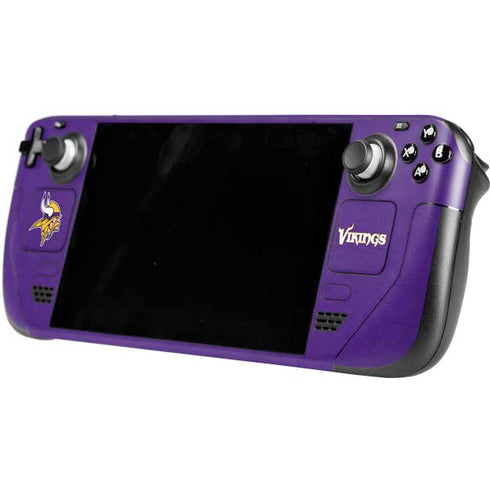 NFL Minnesota Vikings Distressed Steam Deck Handheld Gaming Computer Skin